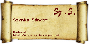 Szrnka Sándor névjegykártya