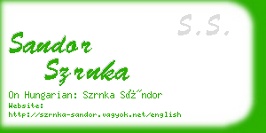 sandor szrnka business card